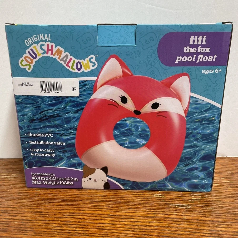 Squishmallows Fifi the Fox Pool Float‎ Inflatable Ages 6+ NWT Summer Fun